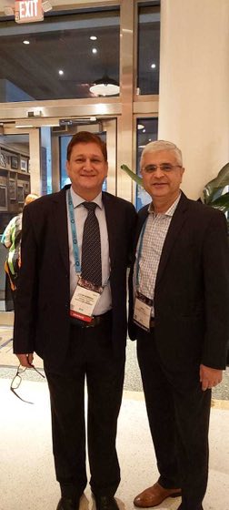 With a colleague